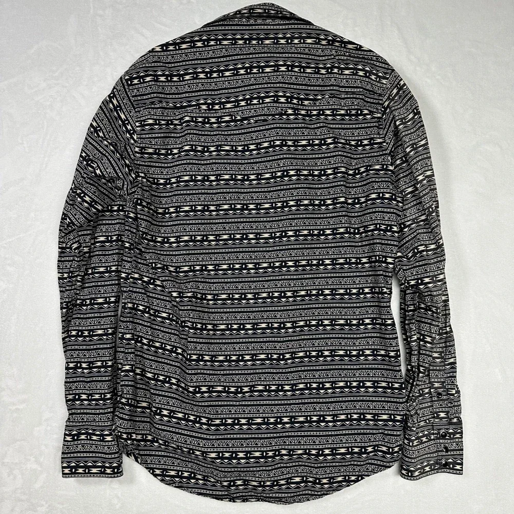 ROPER‎ Pearl Snap Aztec Tribal Print Men's Medium Long Sleeve Button Down Shirt